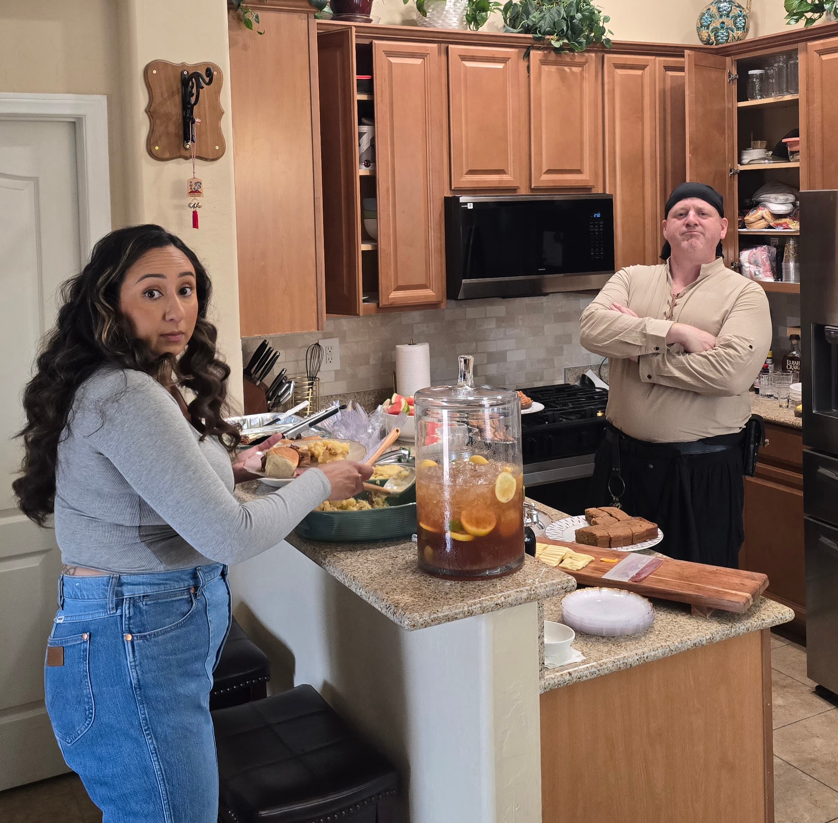 Period fare and drink prepared for the Lafayette Day table