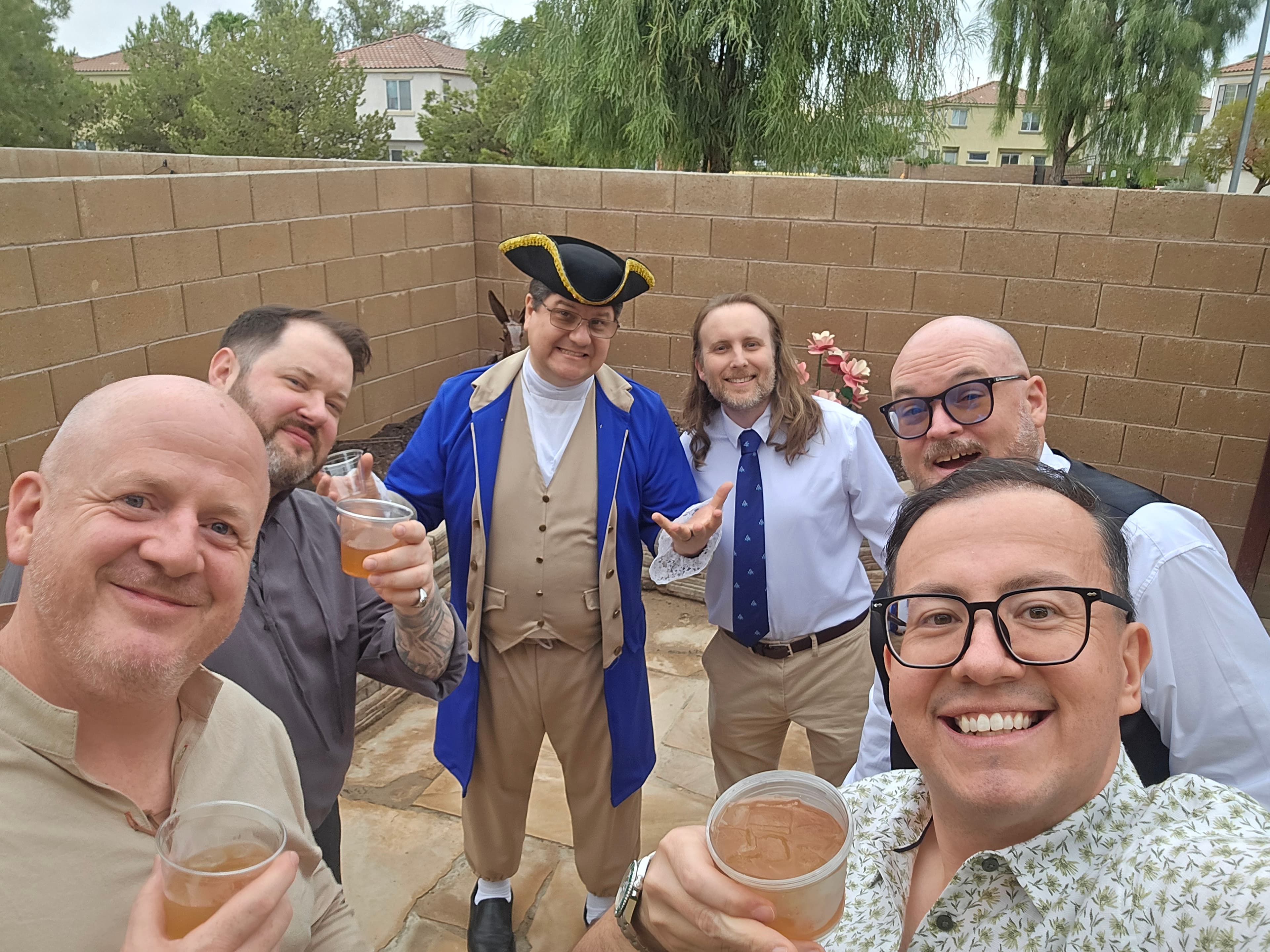 A toast on the patio in honor of the Marquis de Lafayette